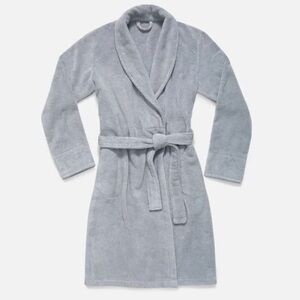 Brooklinen Unisex Super-Plush Robe Grey Smoke Cotton